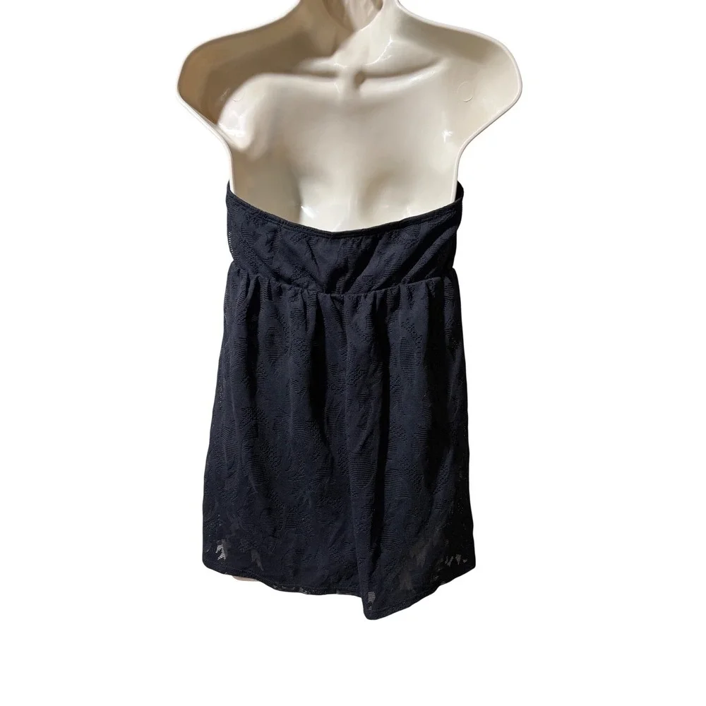 Athena Black Floral Burnout‎ Lace Halter Swim Dress One Piece Swimsuit AT65547 M